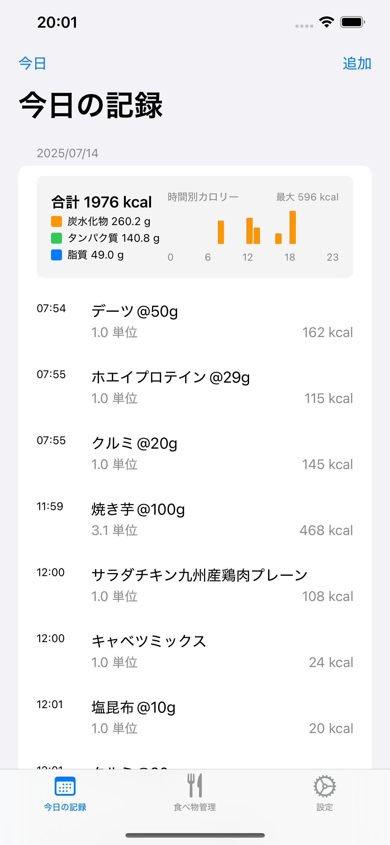 タイムライン表示